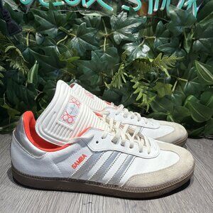 Adidas Sambas LE 2014 World Cup Mens US 9.5 White Silver Orange Rare HTF G98037